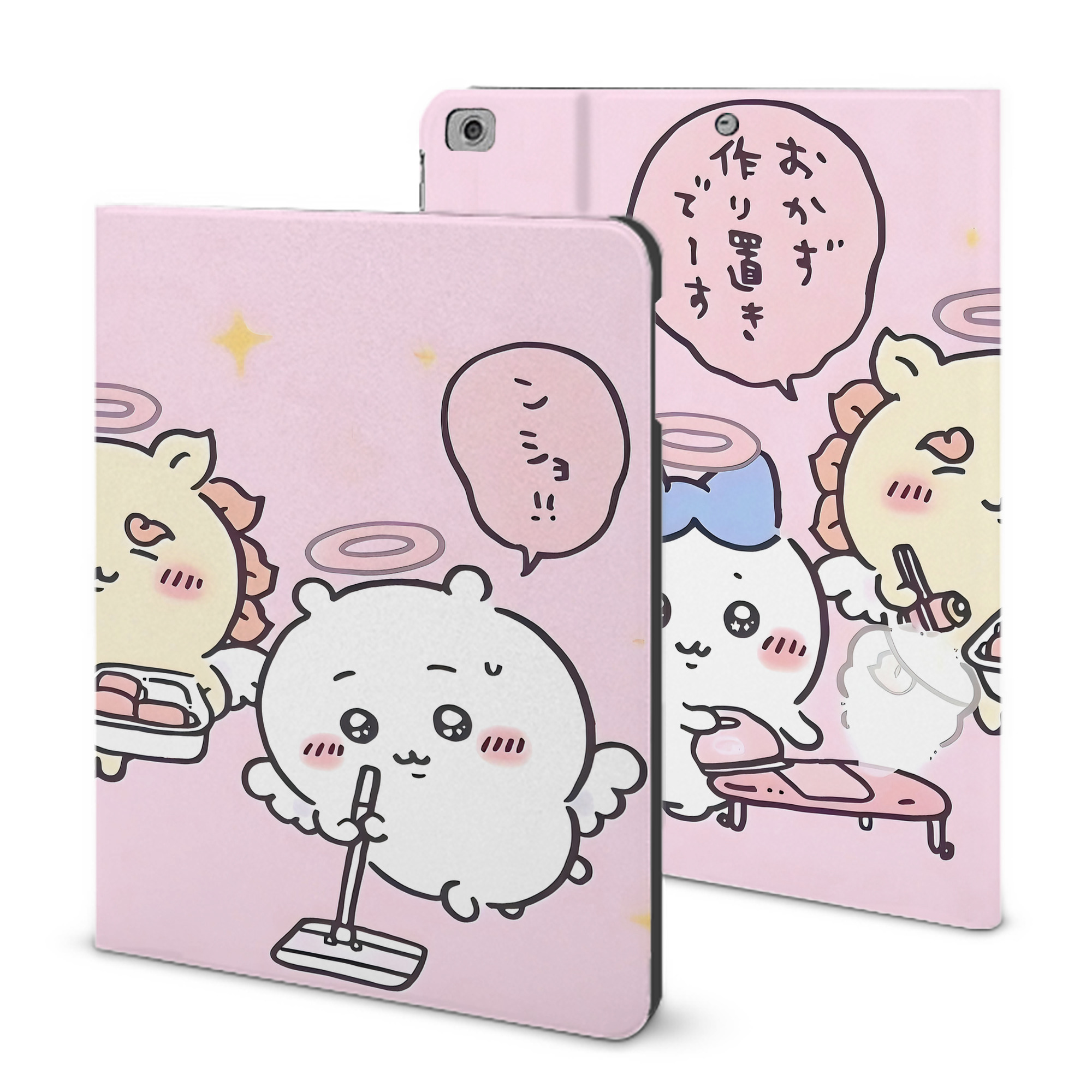 （画像用） ちいかわ Chii-kawa IPad ケース ブック型 PUレザー TPU 耐衝撃 軽量 薄型 ペン収納なし 全面保護 IPad 各モデル対応